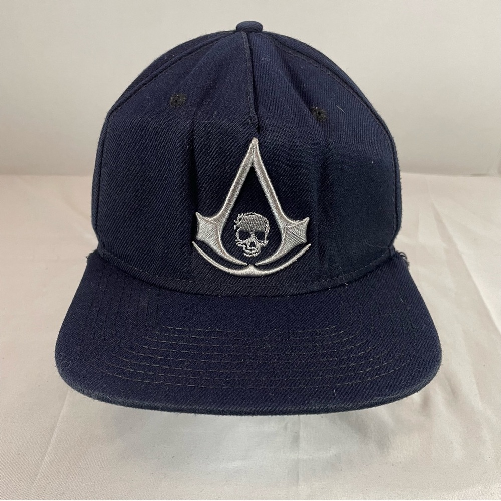Assassins Creed IV Black Flag Snapback‎ Hat Navy Blue Video Game Promo Cap Skull